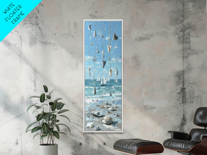 Nautical Rope and Shell Still Life Framed Canvas Print, Beach Art, Modern Decor, Coastal Decor, Fine Art, Shore, Home Decor, BEA-1x3-53