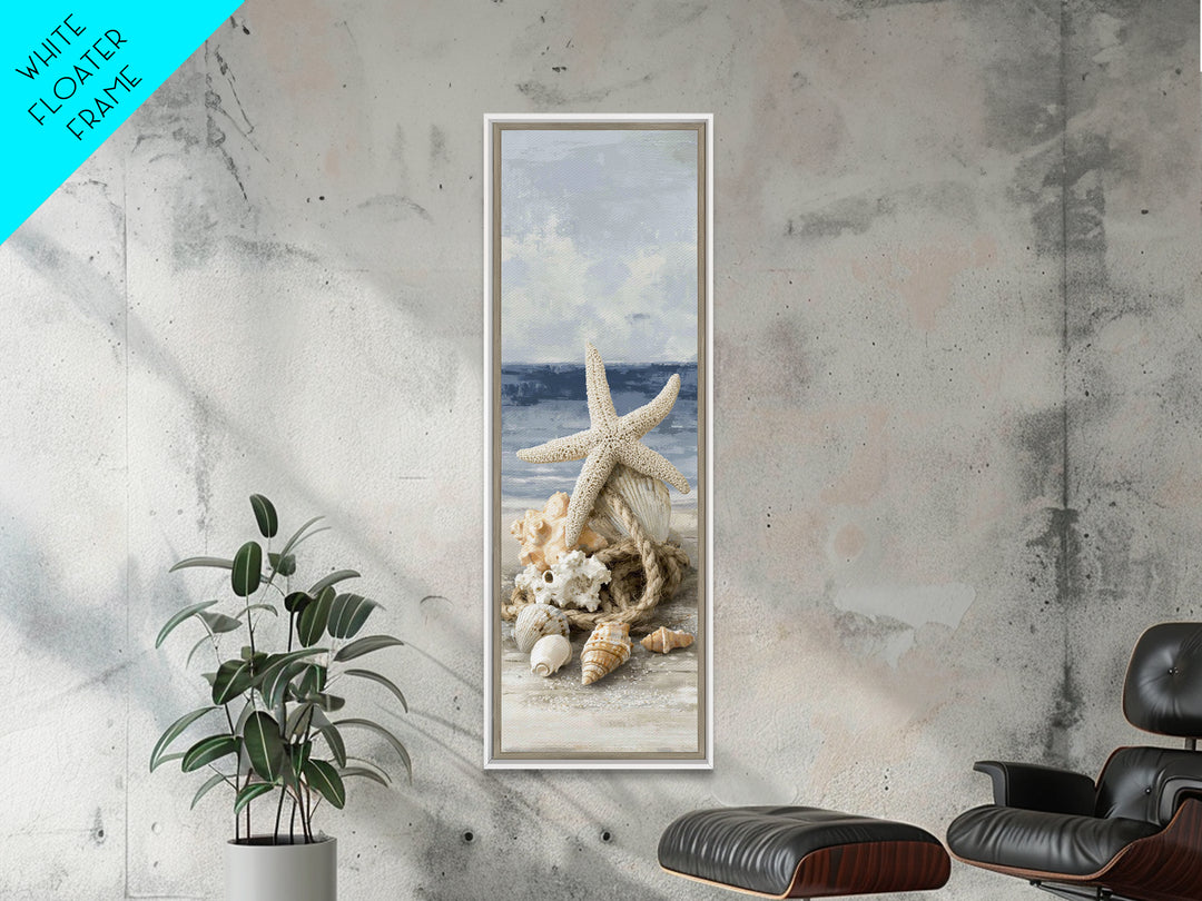 Sun Bleached Starfish and Shells Still Life Canvas Print, Beach Art, Art Prints, Coastal Decor, Fine Art, Shore, Wall Art Print, BEA-1x3-73