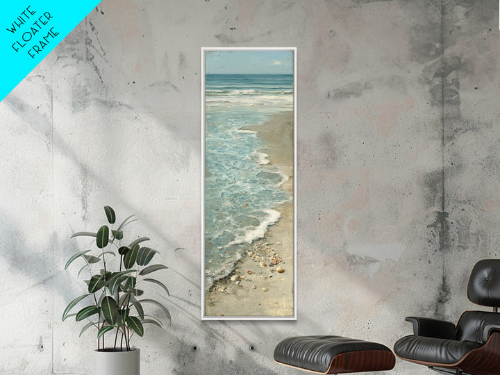 Mediterranean Cove with Clear Water Framed Canvas Print, Beach Art, Statement Artwork, Coastal Decor, Fine Art, Shore, BEA-1x3-8