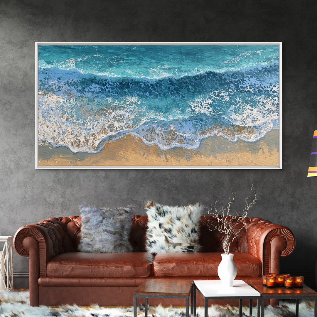 Aerial Turquoise Shoreline Canvas Print, Beach Art, Wall Art, Coastal Decor, Fine Art, Shore, Abstract Art, Printable Art, BEA-2x1-21