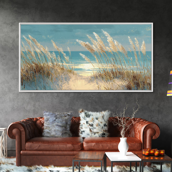 Sea Oats Swaying Canvas Print, Beach Art, Printable Wall Art, Coastal Decor, Shore, Living Room Wall Art, Nautical Decor, BEA-2x1-49