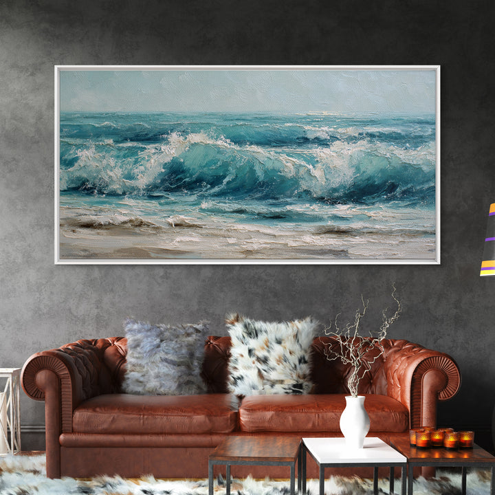 Stormy Ocean Wave Canvas Print, Beach Art, Original Painting, Coastal Decor, Fine Art, Shore, Nautical Decor, Coastal Wall Art, BEA-2x1-53