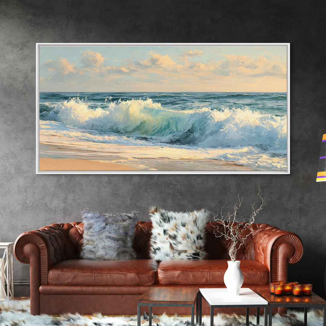 Stormy Ocean Wave Canvas Print, Beach Art, Original Painting, Coastal Decor, Fine Art, Shore, Nautical Decor, Coastal Wall Art, BEA-2x1-77