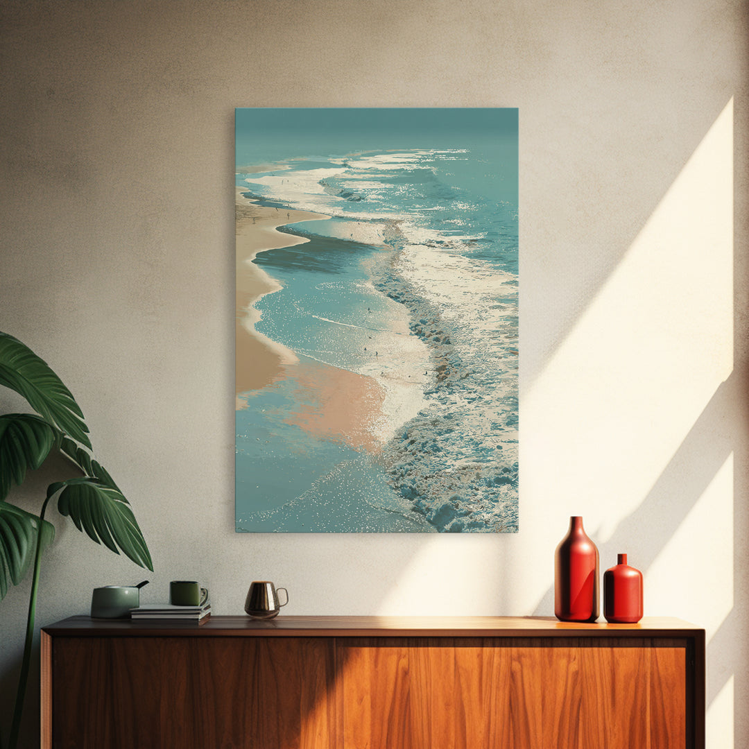 Aerial Turquoise Shoreline Canvas Print, Beach Art, Printable Art, Coastal Decor, Fine Art, Shore, Beach Wall Art, Coastal Art, BEA-2x3-81