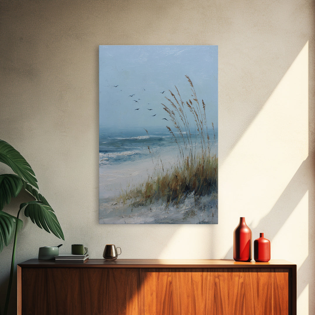 Sea Oats Swaying Framed Canvas Print, Beach Art, Abstract Wall Art, Coastal Decor, Fine Art, Shore, Coastal Art, Beach Print, BEA-2x3-85
