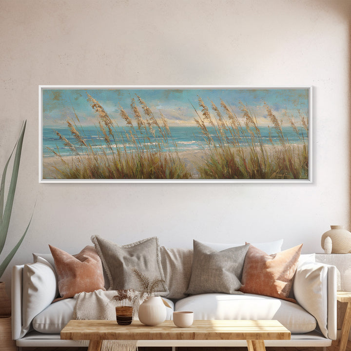 Sea Oats Swaying Canvas Print, Beach Art, Beach Prints, Coastal Decor, Fine Art, Shore, Minimalist Decor, Contemporary Art, BEA-3x1-93