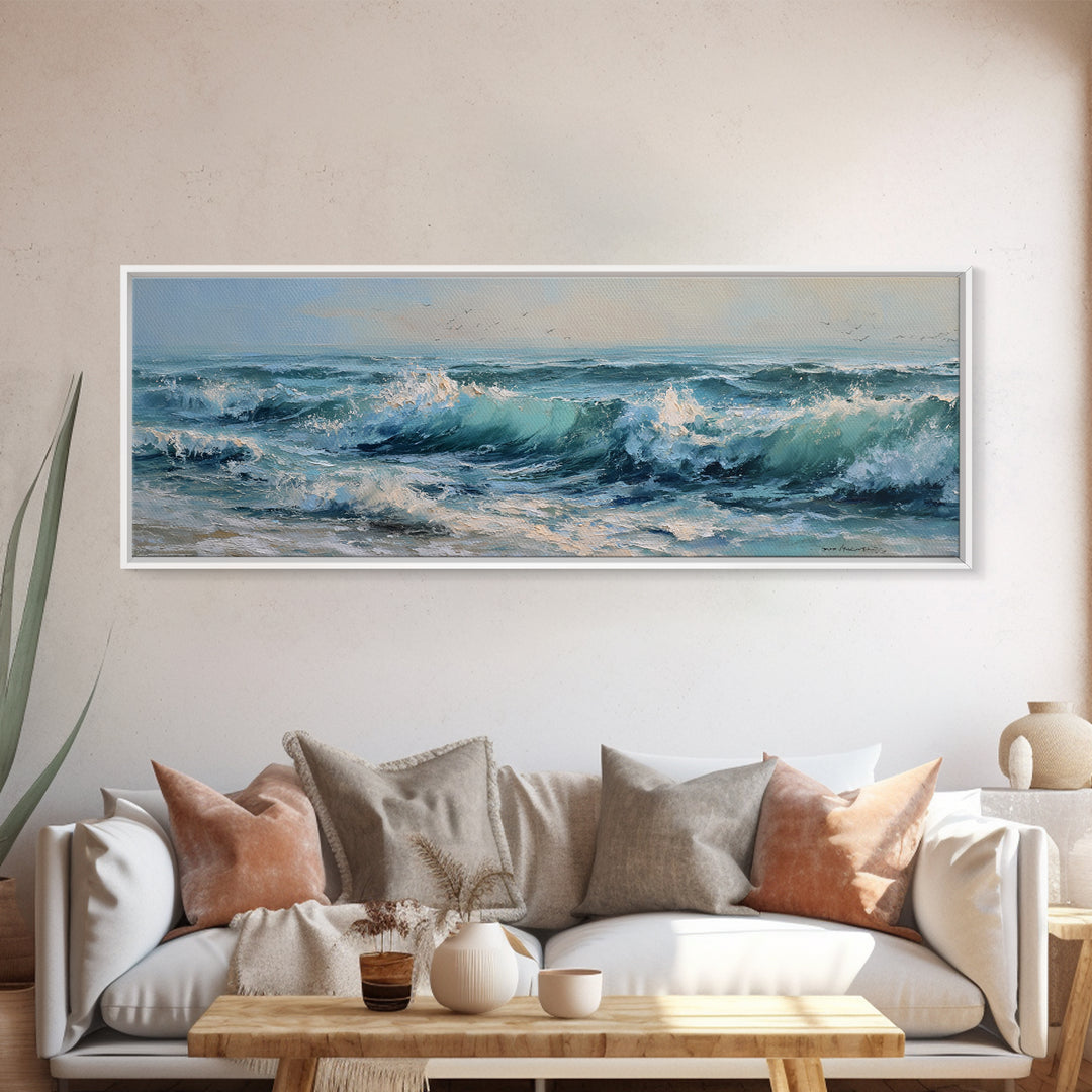 Stormy Ocean Wave Canvas Print, Beach Art, Gallery Decor, Coastal Decor, Fine Art, Shore, Contemporary Art, Wall Art, BEA-3x1-97