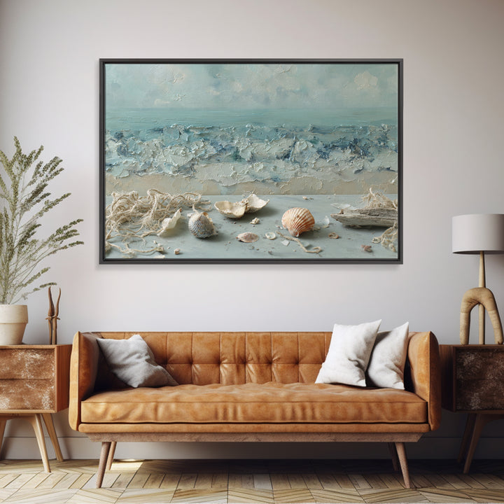 Seashell Collection Painted Like Natural Specimens Canvas Print, Beach Art, Wall Art Print, Coastal Decor, Fine Art, Shore, BEA-3x2-32