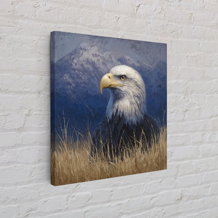 Eagle Portrait with Dramatic Mountain Wind Canvas Print, Bird Art, Printable Art, Living Room Decor, Fine Art, Flight, BIR-1x1-36