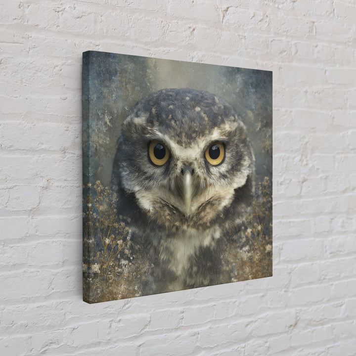 Owl Portrait with Wise Golden Eyes Canvas Print, Bird Art, Room Decor, Living Room Decor, Fine Art, Flight, Digital Print, BIR-1x1-77