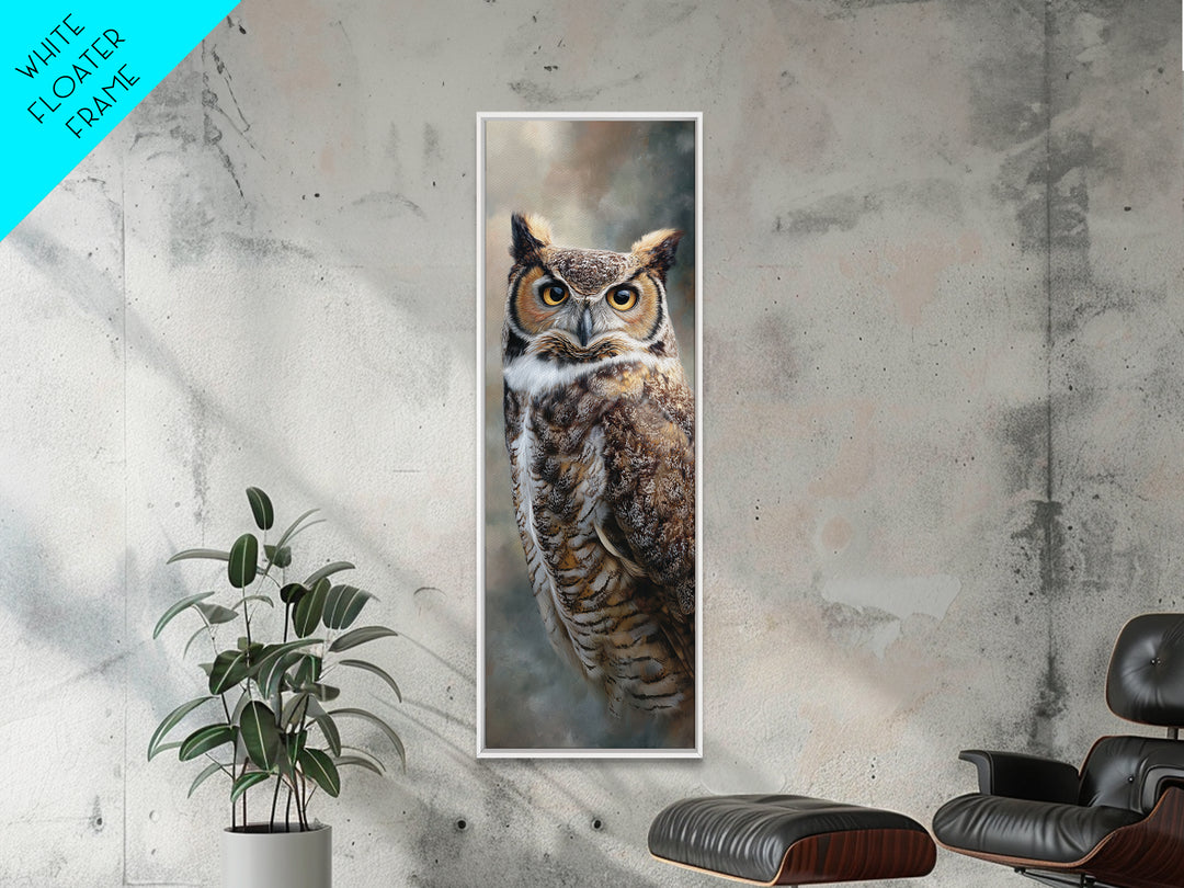 Owl Portrait with Wise Golden Eyes Canvas Print, Bird Art, Gallery Wall, Living Room Decor, Fine Art, Flight, Gallery Decor, BIR-1x3-41