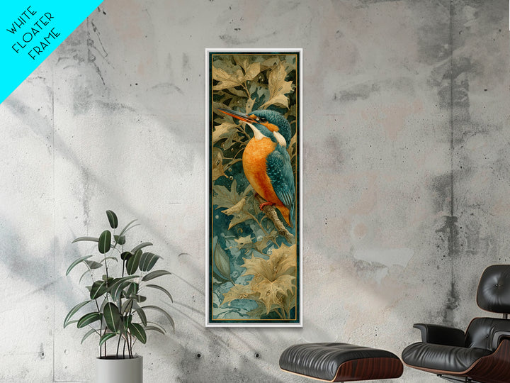 Kingfisher Diving Toward Blue Water Canvas Print, Bird Art, Bird Wall Art, Living Room Decor, Fine Art, Flight, Art Print, BIR-1x3-95