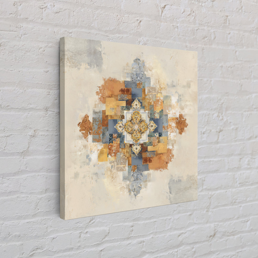 Organic Shape Collage Framed Canvas Print, Boho Art, Prints, Living Room Decor, Fine Art, Bohemian, Abstract Art, Canvas Art, BOH-1x1-48