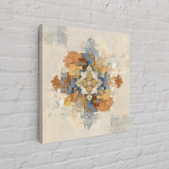 Organic Shape Collage Framed Canvas Print, Boho Art, Prints, Living Room Decor, Fine Art, Bohemian, Abstract Art, Canvas Art, BOH-1x1-48