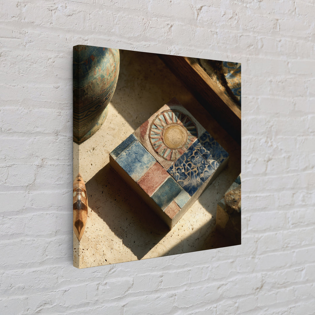Mystic Hand Holding a Tiny Sun Canvas Print, Boho Art, Modern Decor, Living Room Decor, Oil Painting, Bohemian, Wall Decor, BOH-1x1-54