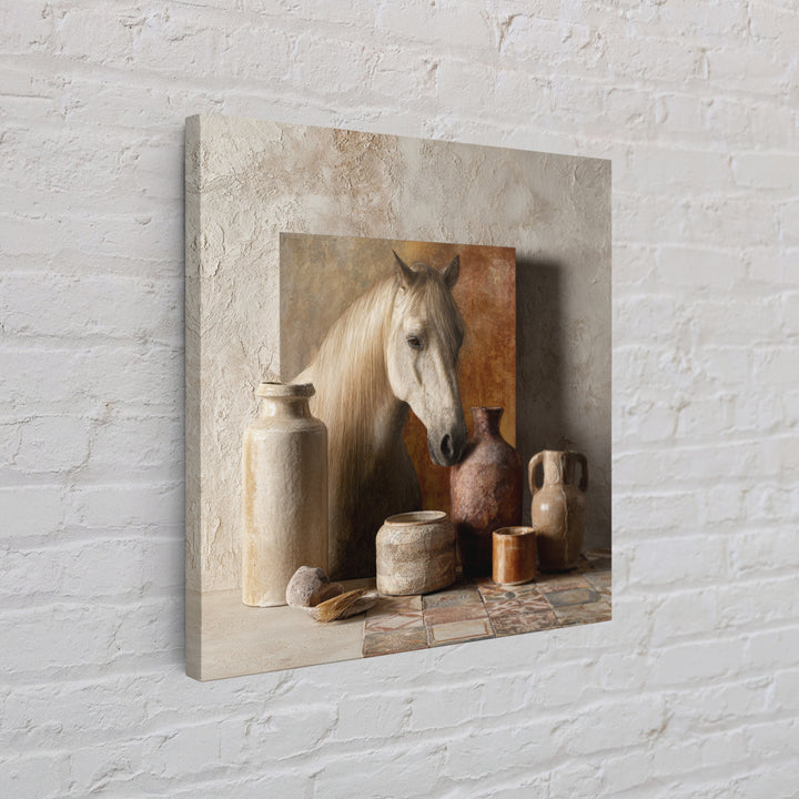 Wild Horse in Dusty Golden Light Framed Canvas Print, Boho Art, Boho, Living Room Decor, Fine Art, Bohemian, Wall Art Print, BOH-1x1-56