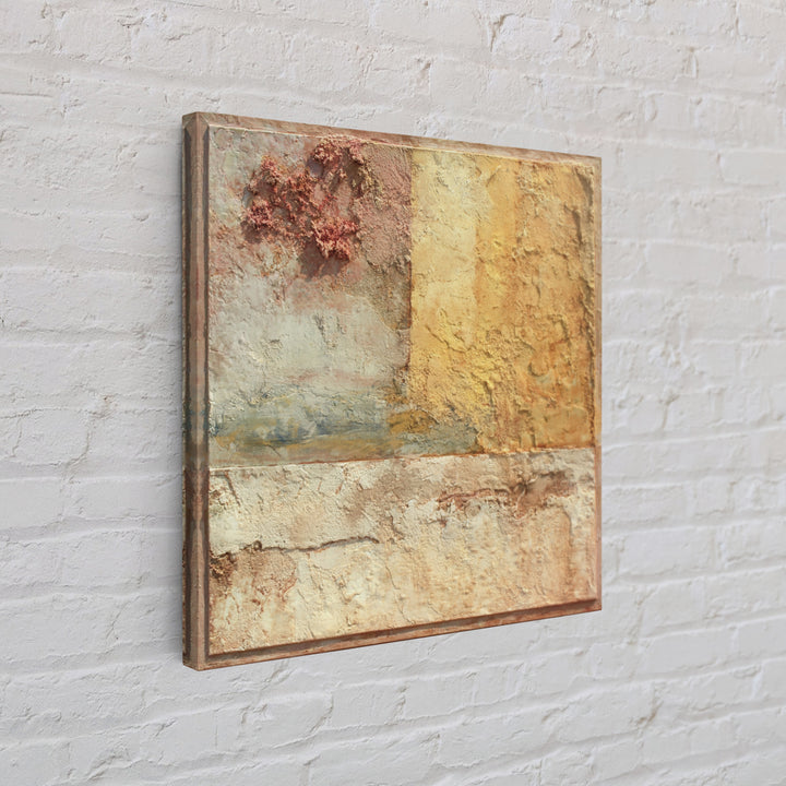 Earth Tone Mountain and River Abstraction Canvas Print, Boho Art, Modern Decor, Living Room Decor, Fine Art, Bohemian, BOH-1x1-59