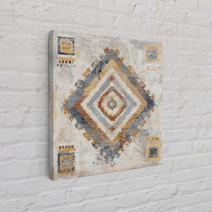 Tribal Neutral Pattern Framed Canvas Print, Boho Art, Statement Artwork, Living Room Decor, Fine Art, Bohemian, Art Prints, BOH-1x1-62