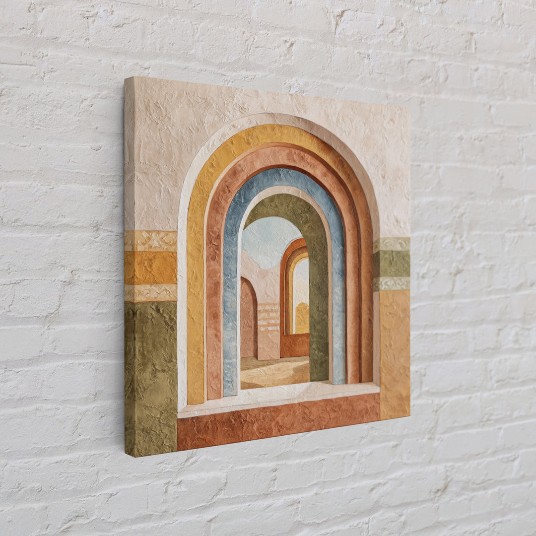 Neutral Rainbow Arches Canvas Print, Boho Art, Luxury Decor, Living Room Decor, Abstract Art, Bohemian, Digital Art, Printable, BOH-1x1-75