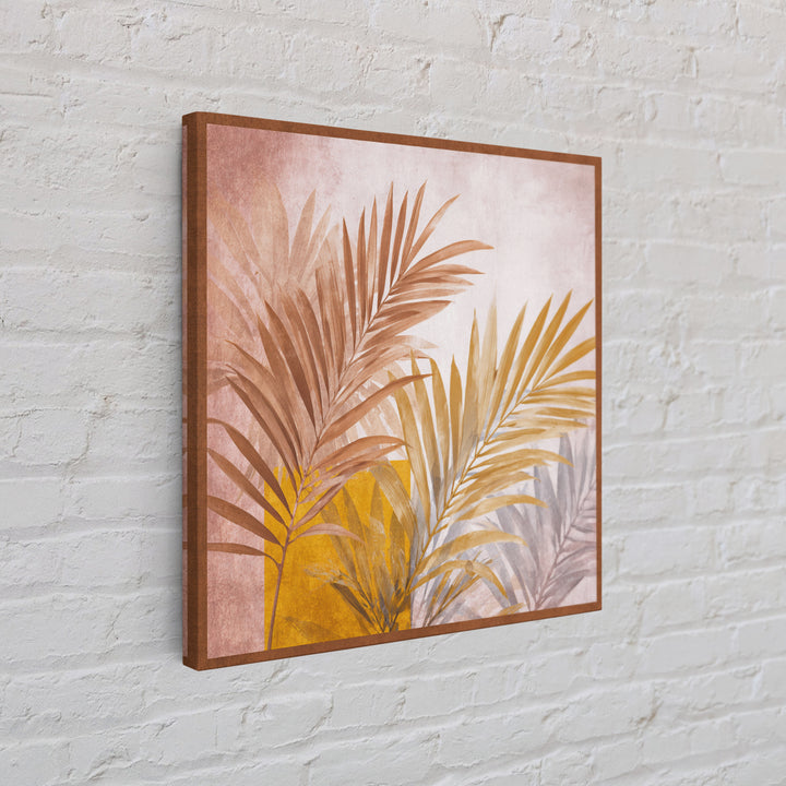 Terracotta Palm Leaves Canvas Print, Boho Art, Printable Wall Art, Living Room Decor, Fine Art, Bohemian, Abstract Wall Art, BOH-1x1-77