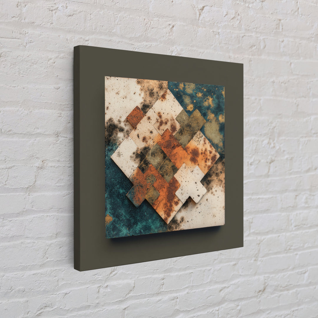 Abstract Clay Shapes Framed Canvas Print, Boho Art, Wall Art, Living Room Decor, Fine Art, Bohemian, Art Deco, Artwork, BOH-1x1-88