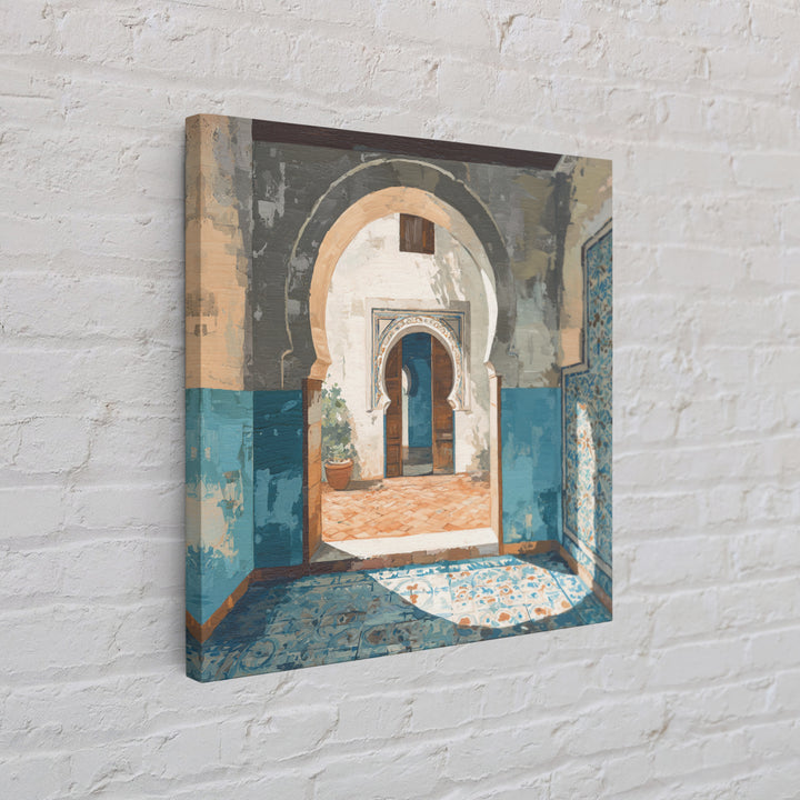 Hand Painted Moroccan Arch Canvas Print, Boho Art, Minimalist Decor, Living Room Decor, Fine Art, Bohemian, Digital Wall Art, BOH-1x1-91