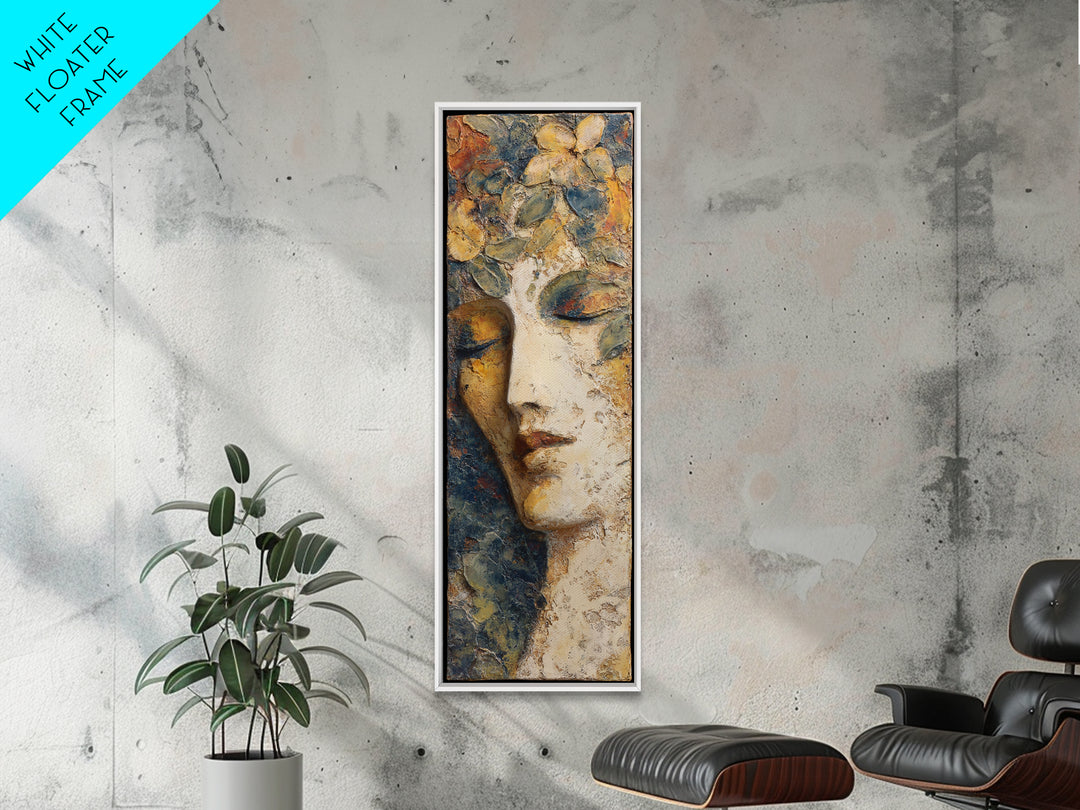 Abstract Female Face Canvas Print, Boho Art, Mid Century Modern, Living Room Decor, Fine Art, Bohemian, Boho Wall Art, BOH-1x3-16