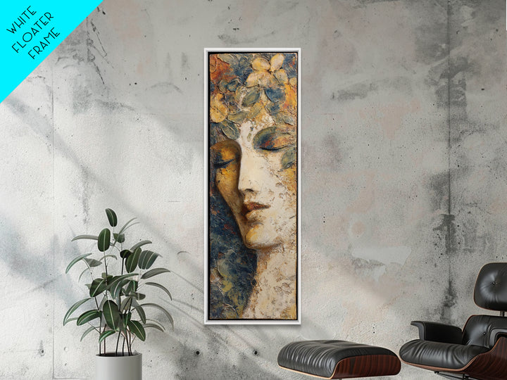 Abstract Female Face Canvas Print, Boho Art, Mid Century Modern, Living Room Decor, Fine Art, Bohemian, Boho Wall Art, BOH-1x3-16