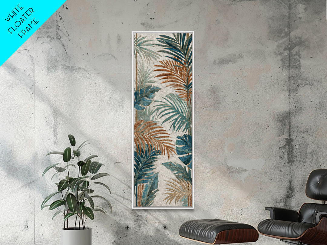 Terracotta Palm Leaves Canvas Print, Boho Art, Printable Wall Art, Living Room Decor, Fine Art, Bohemian, Abstract Wall Art, BOH-1x3-17