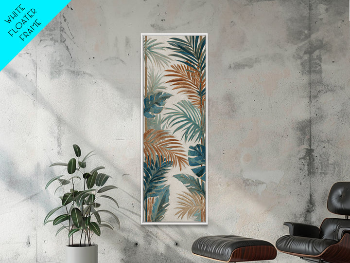 Terracotta Palm Leaves Canvas Print, Boho Art, Printable Wall Art, Living Room Decor, Fine Art, Bohemian, Abstract Wall Art, BOH-1x3-17