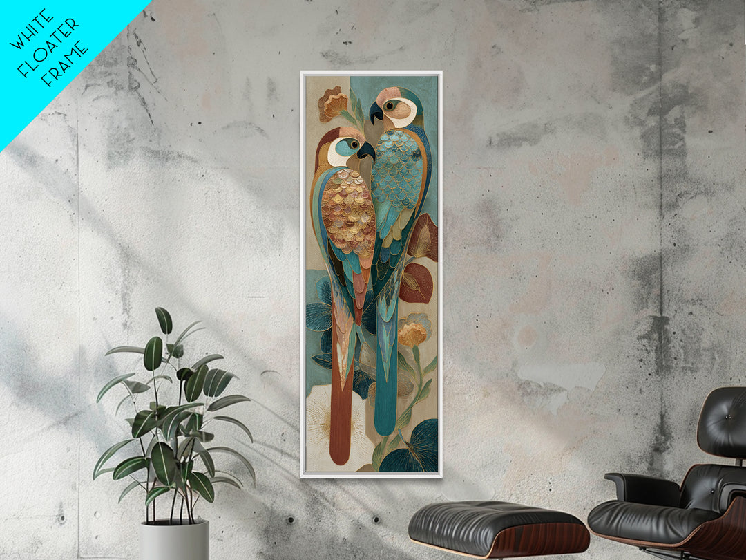 Boho Bird Pair Canvas Print, Boho Art, Artwork, Living Room Decor, Fine Art, Bohemian, Boho Decor, Living Room Wall Art, BOH-1x3-32