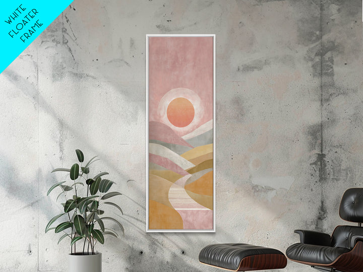 Sunrise over Rolling Dunes in Muted Peach Canvas Print, Boho Art, Wall Art Print, Living Room Decor, Fine Art, Bohemian, BOH-1x3-33