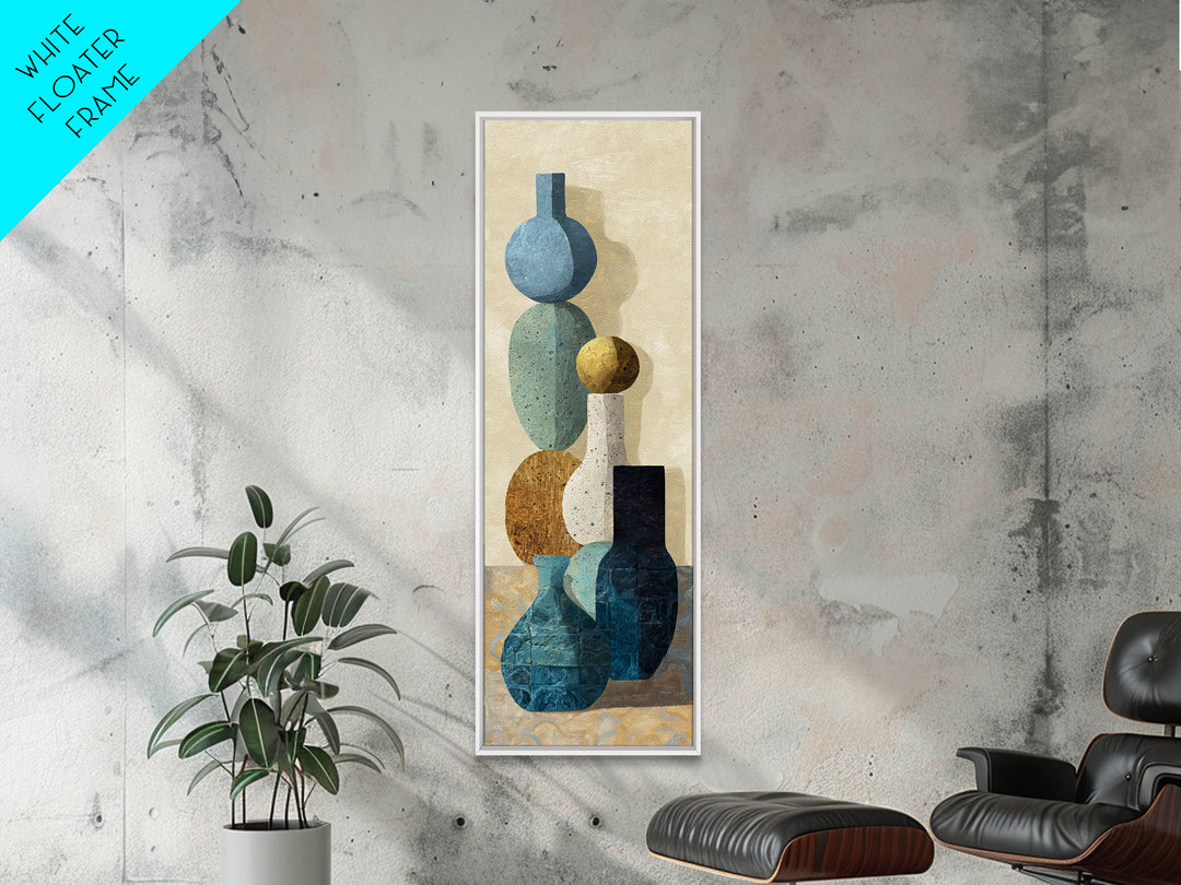 Abstract Clay Shapes Framed Canvas Print, Boho Art, Digital Art, Living Room Decor, Fine Art, Bohemian, Printable Art, BOH-1x3-4