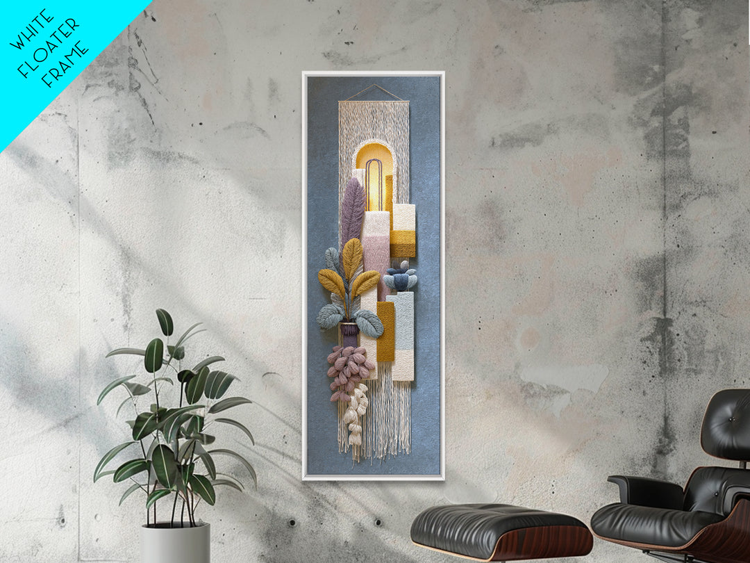 Macrame Geometric Fringe Pattern Canvas Print, Boho Art, Set of 3 Prints, Living Room Decor, Abstract Art, Bohemian, BOH-1x3-43