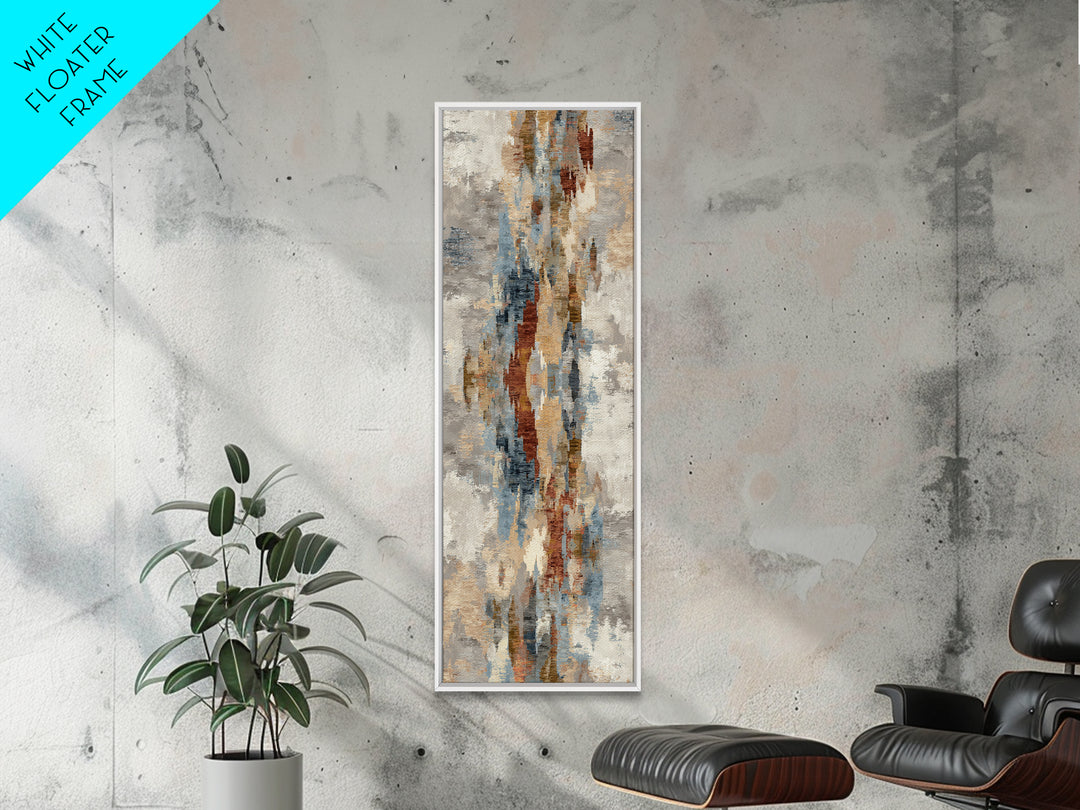 Tribal Neutral Pattern Framed Canvas Print, Boho Art, Textured Painting, Living Room Decor, Fine Art, Bohemian, BOH-1x3-50