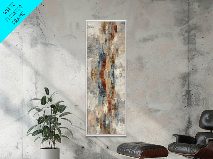 Tribal Neutral Pattern Framed Canvas Print, Boho Art, Textured Painting, Living Room Decor, Fine Art, Bohemian, BOH-1x3-50