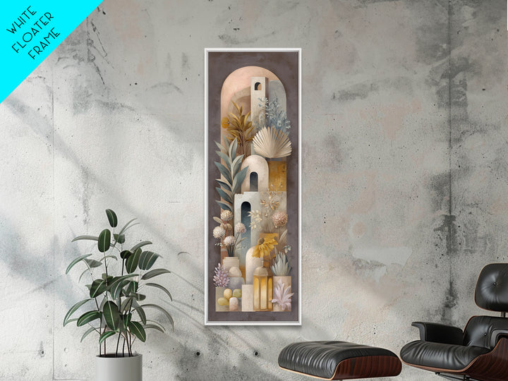 Hand Painted Moroccan Arch Canvas Print, Boho Art, Neutral Decor, Living Room Decor, Oil Painting, Bohemian, Wall Decor, BOH-1x3-55