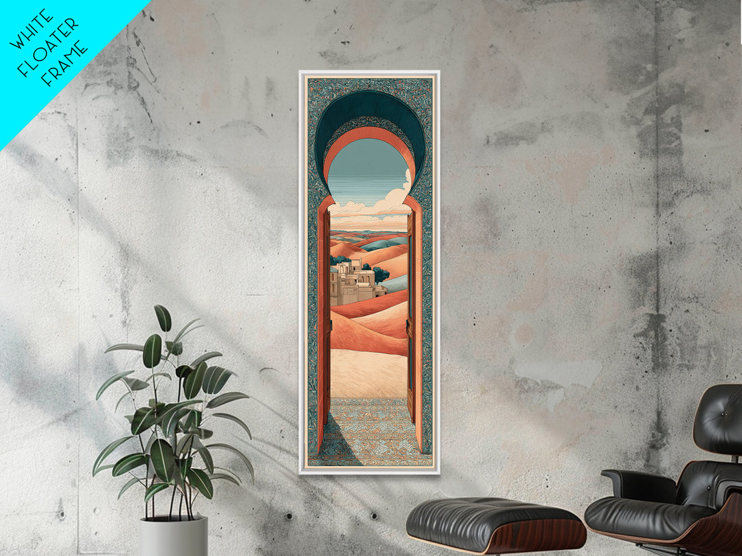 Sunrise over Rolling Dunes in Muted Peach Canvas Print, Boho Art, Art Prints, Living Room Decor, Abstract Art, Bohemian, BOH-1x3-57