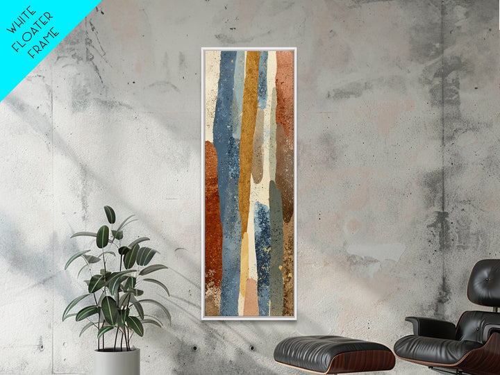 Abstract Clay Shapes Framed Canvas Print, Boho Art, Wall Art Set, Living Room Decor, Fine Art, Bohemian, Home Decor, Wall Decor, BOH-1x3-76