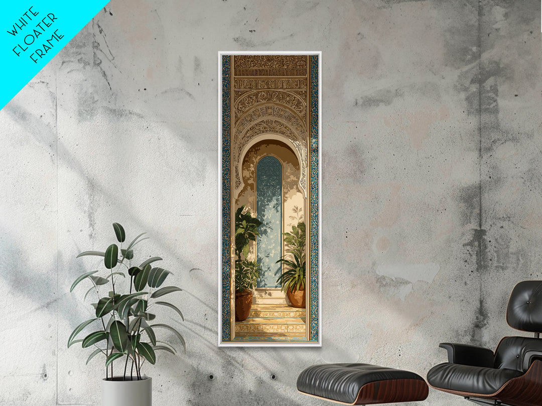 Hand Painted Moroccan Arch Framed Canvas Print, Boho Art, Room Decor, Living Room Decor, Fine Art, Bohemian, Printable, BOH-1x3-79