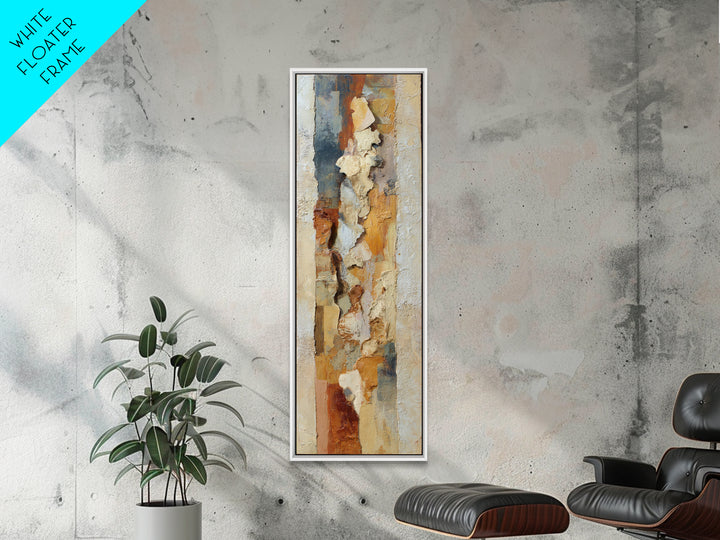 Organic Shape Collage Framed Canvas Print, Boho Art, Boho Decor, Living Room Decor, Fine Art, Bohemian, Textured Painting, BOH-1x3-84