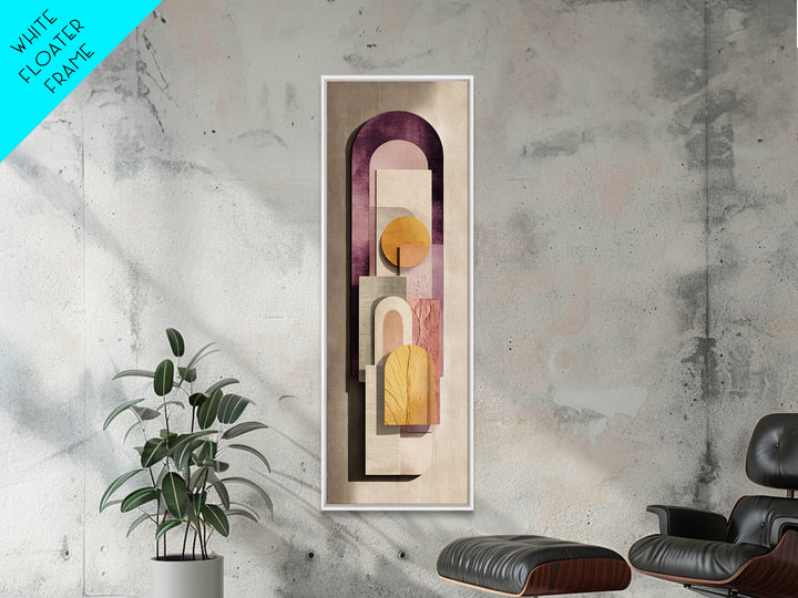 Neutral Rainbow Arches Framed Canvas Print, Boho Art, Wall Decor, Living Room Decor, Abstract Art, Bohemian, Art Nouveau, BOH-1x3-87