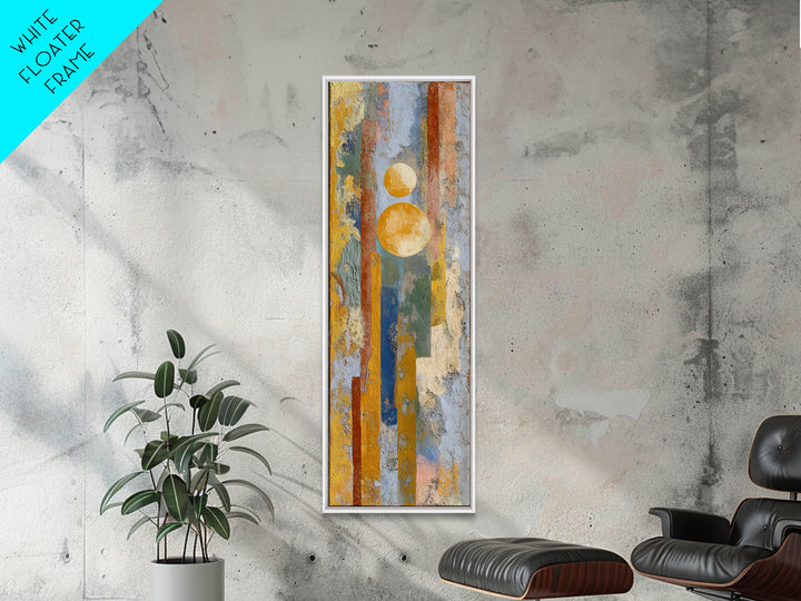 Sun and Moon Celestial Folk Motif Canvas Print, Boho Art, Home Decor, Living Room Decor, Fine Art, Bohemian, Artwork, BOH-1x3-94