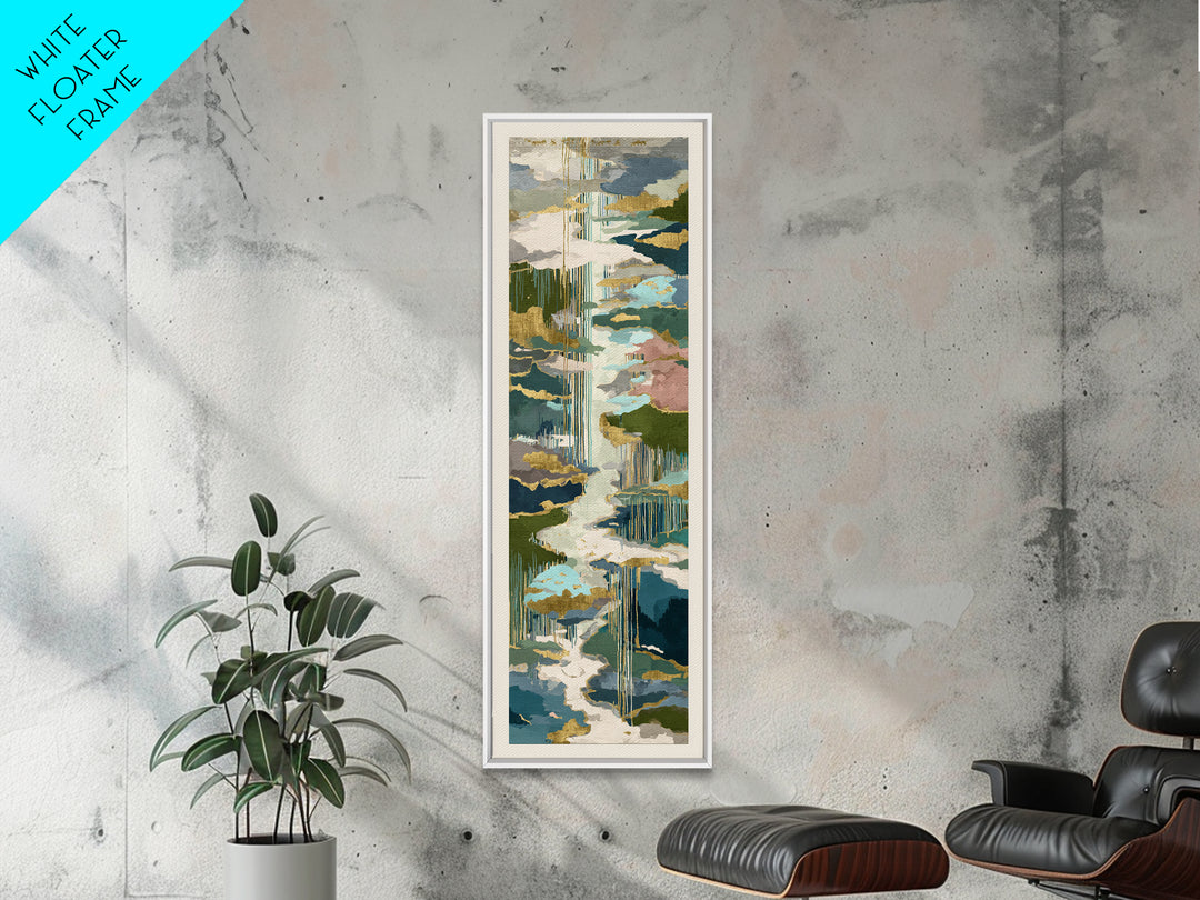 Earth Tone Mountain and River Abstraction Canvas Print, Boho Art, Art Prints, Living Room Decor, Oil Painting, Bohemian, BOH-1x3-95