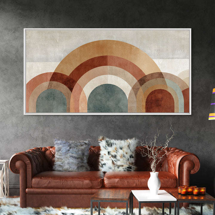 Neutral Rainbow Arches Canvas Print, Boho Art, Canvas Art, Living Room Decor, Abstract Art, Bohemian, Wall Art Set, BOH-2x1-47