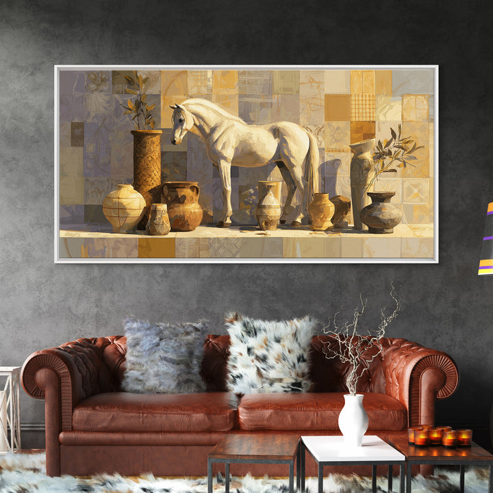 Wild Horse in Dusty Golden Light Canvas Print, Boho Art, Art Print, Living Room Decor, Fine Art, Bohemian, Digital Print, BOH-2x1-52