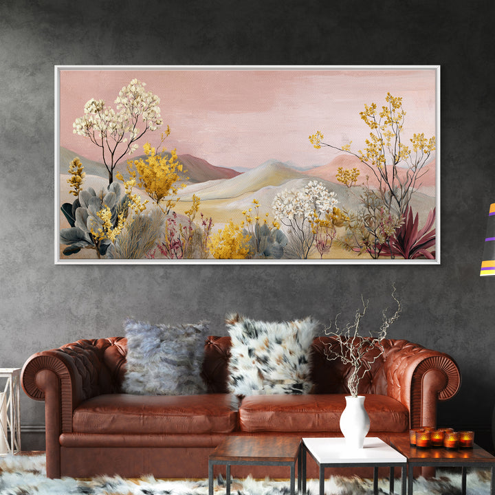 Sunrise over Rolling Dunes in Muted Peach Canvas Print, Boho Art, Wall Art Print, Living Room Decor, Fine Art, Bohemian, BOH-2x1-89