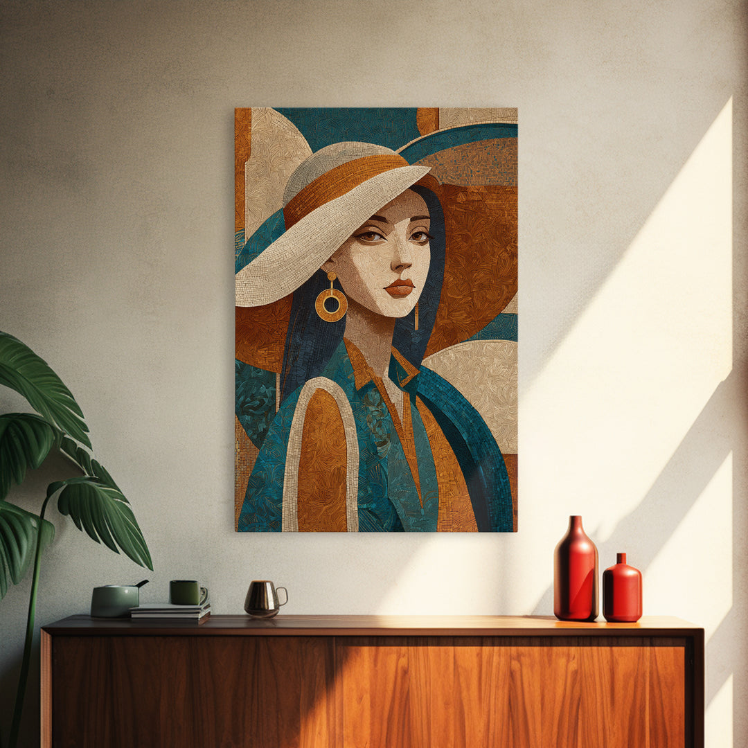 Desert Woman Portrait Canvas Print, Boho Art, Canvas Art, Living Room Decor, Fine Art, Bohemian, Wall Art Set, Gallery Decor, BOH-2x3-23