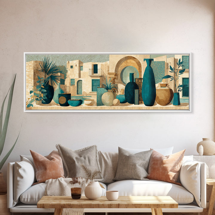 Organic Shape Collage Canvas Print, Boho Art, Abstract Wall Art, Living Room Decor, Abstract Art, Bohemian, Fine Art Print, BOH-3x1-16