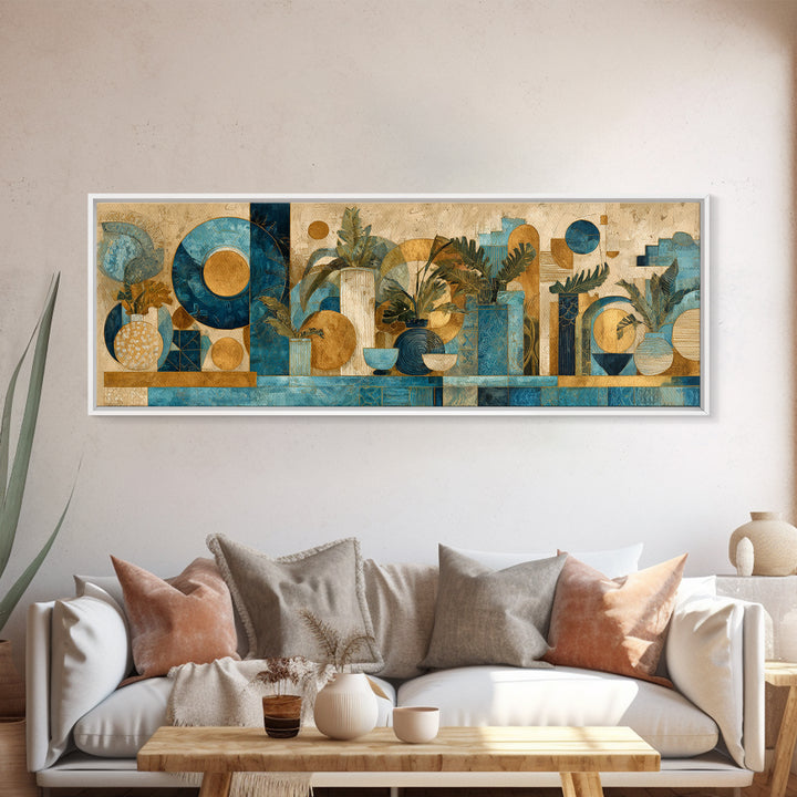 Wild Horse in Dusty Golden Light Canvas Print, Boho Art, Minimalist Decor, Living Room Decor, Bohemian, Digital Wall Art, BOH-3x1-48